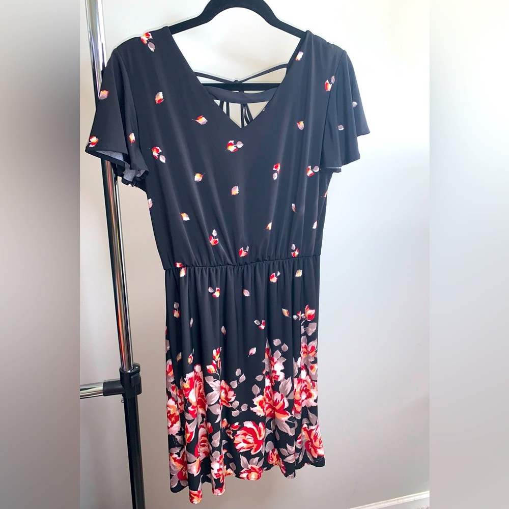 Floral Black Dress